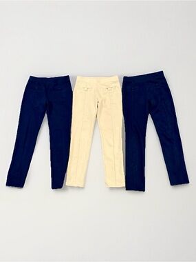 Gymboree Bundle Of 3 Girls Sz 10 School Uniform Ponte Knit Pull On Pants Navy